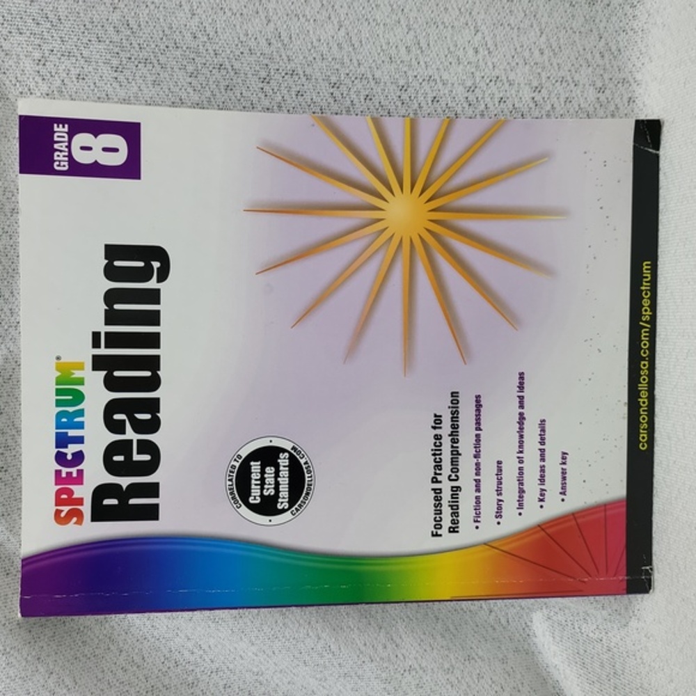 3/$10 Spectrum Reading Grade 8, Textbook